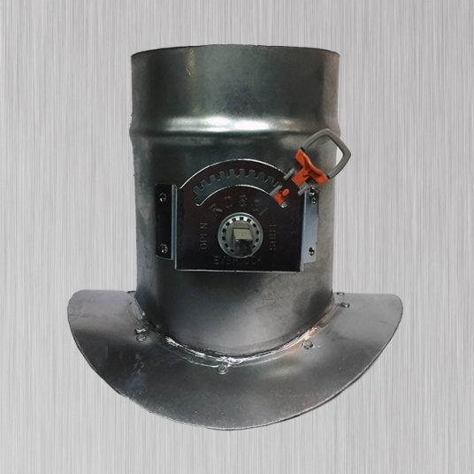 Saddle tap fabricated with volume damper Spiral Fittings